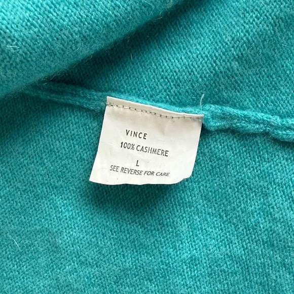 Vince Turquoise Cashmere Zip-Up Hoodie Cardigan - Picture 5 of 5